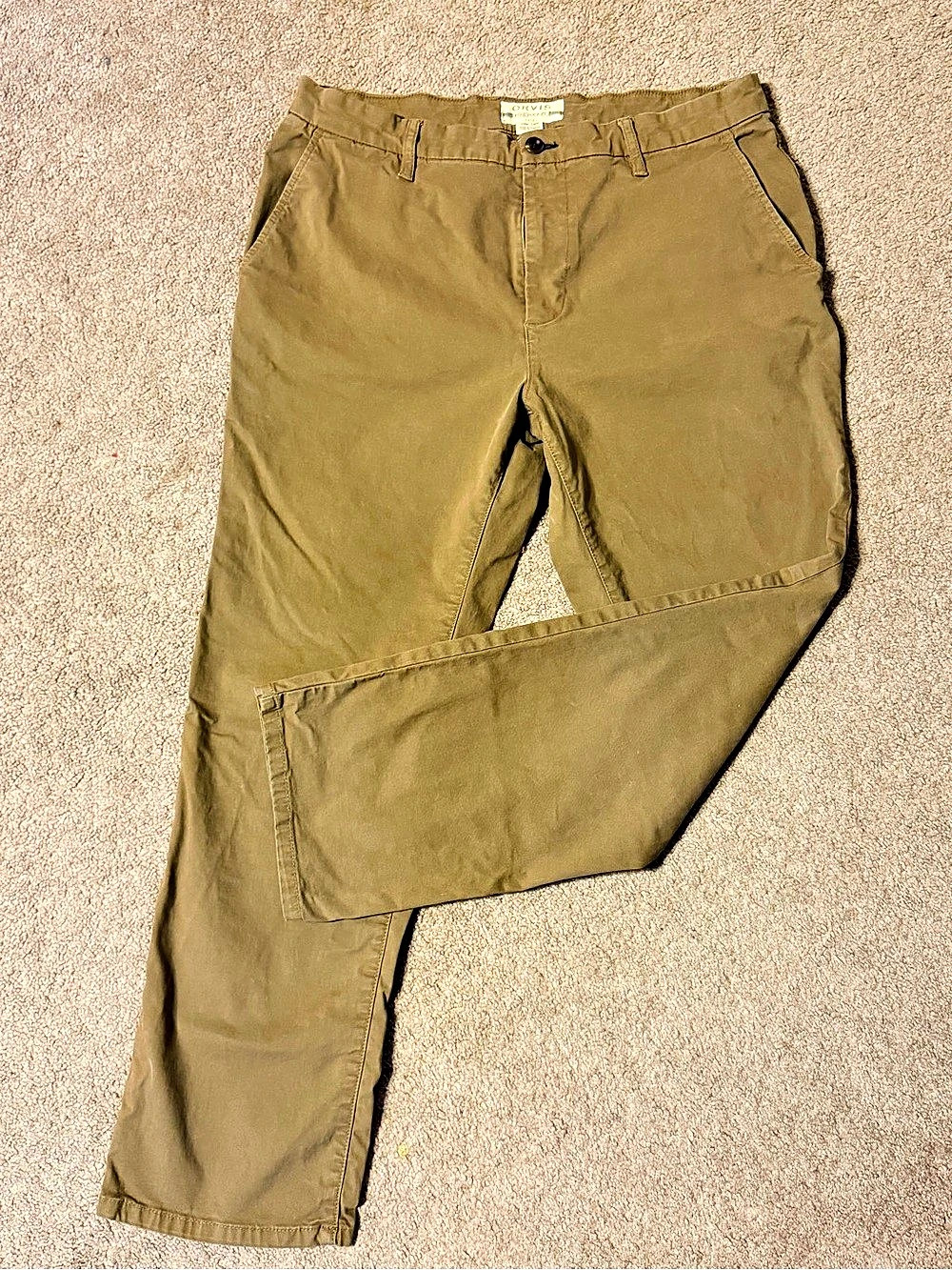 Orvis Men's 1856 Stretch Twill 5-Pocket Pants Cotton Cargo Pants Waist 35x30
